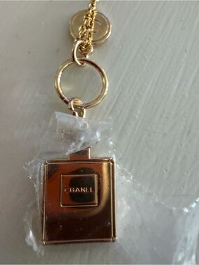 CHANEL Gold Perfume Bottle Keyring